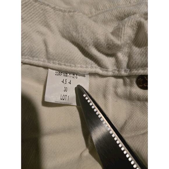 Womens Reformation Rowe Mid Rise Relaxed Straight Jeans Off White Size 30 - Picture 9 of 16